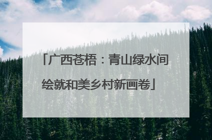 广西苍梧：青山绿水间绘就和美乡村新画卷