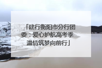 建行衡阳市分行团委：爱心护航高考季 温情筑梦向前行
