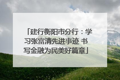 建行衡阳市分行：学习张富清先进事迹 书写金融为民美好篇章