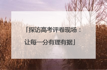 探访高考评卷现场：让每一分有理有据