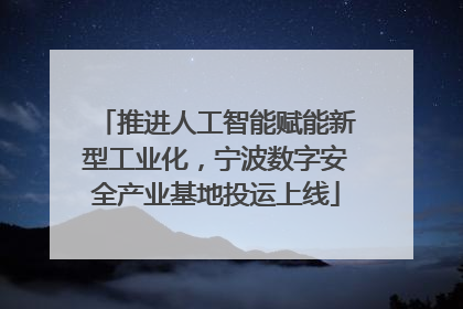 推进人工智能赋能新型工业化，宁波数字安全产业基地投运上线