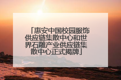惠安中国校园服饰供应链集散中心和世界石雕产业供应链集散中心正式揭牌