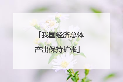 我国经济总体产出保持扩张