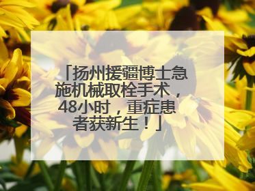 扬州援疆博士急施机械取栓手术，48小时，重症患者获新生！