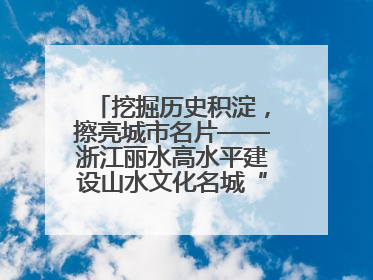 挖掘历史积淀，擦亮城市名片——浙江丽水高水平建设山水文化名城“闯出”创新之路