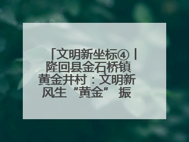 文明新坐标④丨 隆回县金石桥镇黄金井村：文明新风生“黄金” 振兴路上展新姿