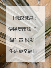 武汉武昌：便民集市添“绿”意 银发生活更幸福