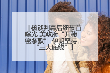 核谈判幕后细节首曝光 美政府“开秘密条款” 伊朗坚持“三大底线”