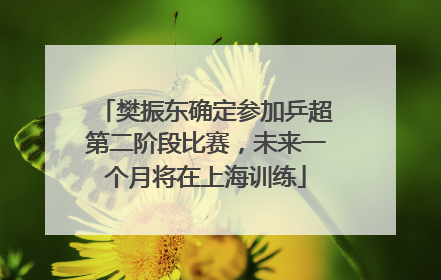 樊振东确定参加乒超第二阶段比赛，未来一个月将在上海训练