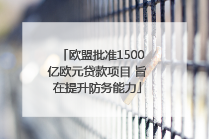 欧盟批准1500亿欧元贷款项目 旨在提升防务能力