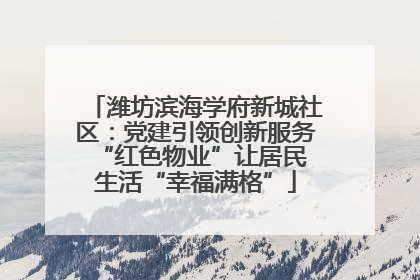 潍坊滨海学府新城社区：党建引领创新服务 “红色物业”让居民生活“幸福满格”