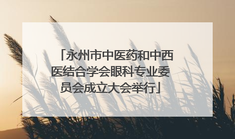 永州市中医药和中西医结合学会眼科专业委员会成立大会举行
