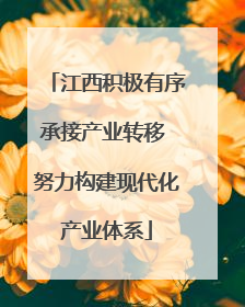 江西积极有序承接产业转移 努力构建现代化产业体系