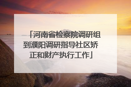 河南省检察院调研组到濮阳调研指导社区矫正和财产执行工作
