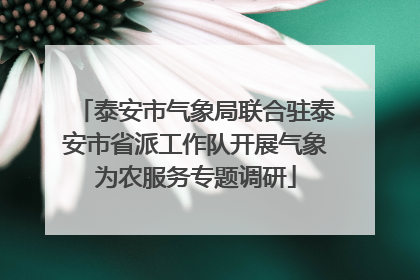 泰安市气象局联合驻泰安市省派工作队开展气象为农服务专题调研