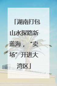 湖南打包山水探路新蓝海，“卖场”开进大湾区