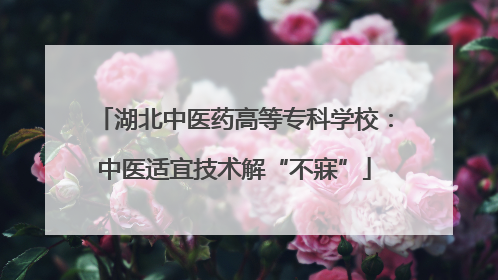 湖北中医药高等专科学校：中医适宜技术解“不寐”