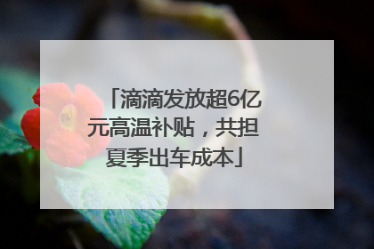 滴滴发放超6亿元高温补贴，共担夏季出车成本