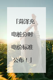 菏泽充电桩分时电价标准公布！