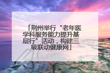 荆州举行“老年医学科服务能力提升基层行”活动，构建三级联动健康网