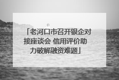 老河口市召开银企对接座谈会 信用评价助力破解融资难题