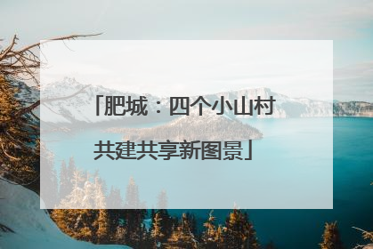 肥城：四个小山村共建共享新图景