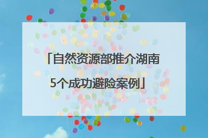 自然资源部推介湖南5个成功避险案例
