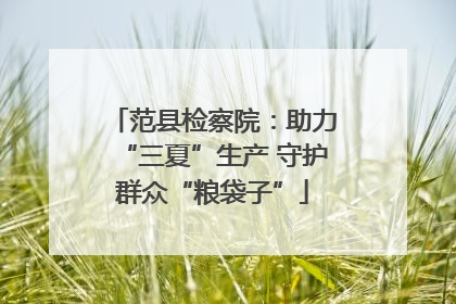 范县检察院：助力“三夏”生产 守护群众“粮袋子”