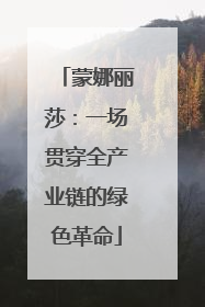 蒙娜丽莎：一场贯穿全产业链的绿色革命