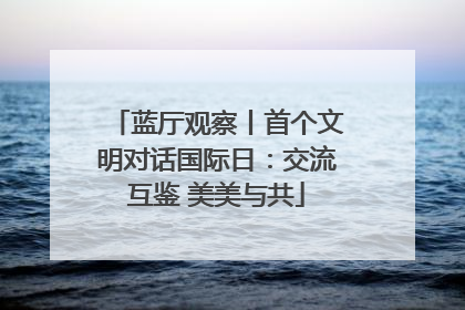 蓝厅观察丨首个文明对话国际日：交流互鉴 美美与共