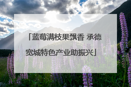 蓝莓满枝果飘香 承德宽城特色产业助振兴