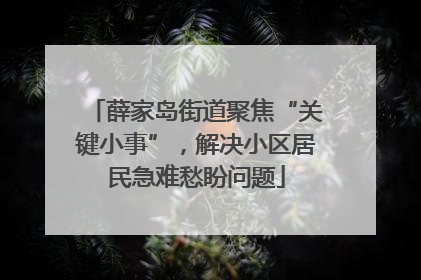 薛家岛街道聚焦“关键小事”，解决小区居民急难愁盼问题