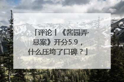 评论丨《酱园弄·悬案》开分5.9，什么压垮了口碑？