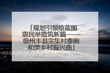 规划引领绘蓝图 惠民举措筑新篇——徐州丰县宗集村奏响和美乡村振兴曲