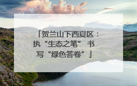 贺兰山下西夏区：执“生态之笔” 书写“绿色答卷”