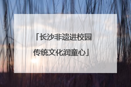 长沙非遗进校园 传统文化润童心