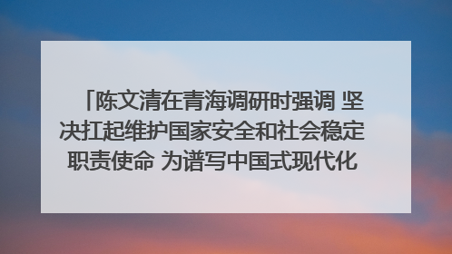 陈文清在青海调研时强调 坚决扛起维护国家安全和社会稳定职责使命 为谱写中国式现代化青海篇章贡献政法力量