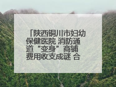 陕西铜川市妇幼保健医院 消防通道“变身”商铺 费用收支成谜 合同条款疑云重重
