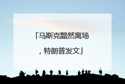 马斯克黯然离场，特朗普发文