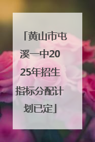黄山市屯溪一中2025年招生指标分配计划已定