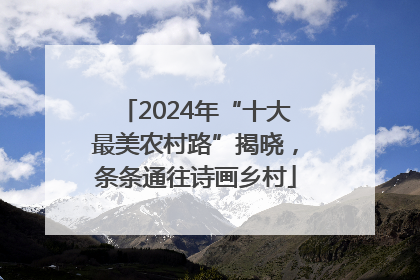 2024年“十大最美农村路”揭晓，条条通往诗画乡村
