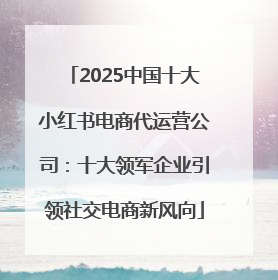 2025中国十大小红书电商代运营公司：十大领军企业引领社交电商新风向